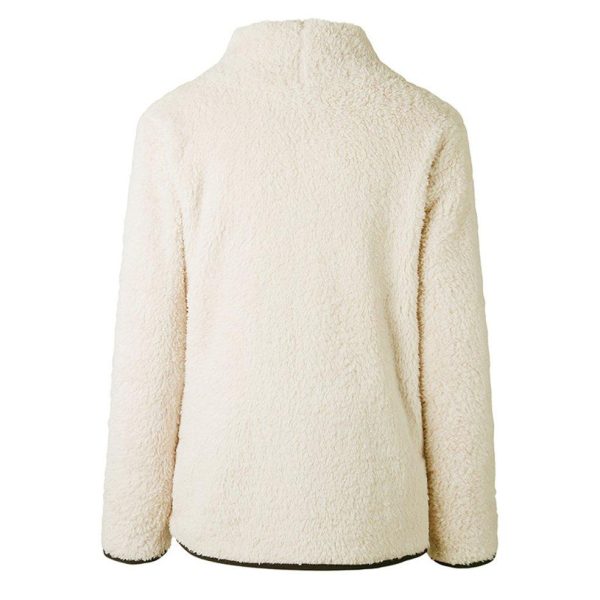 sweetpine Zipper High Collar Wool Warm Top Womens Casual Fashion Coat - Image 3